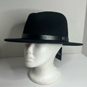Brixton Classic Black Fedora with Leather Accent